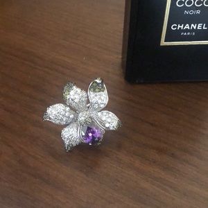 Vintage floral cocktail ring